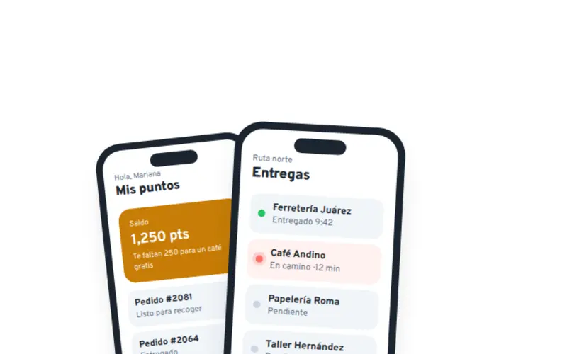Apps móviles de entregas y lealtad