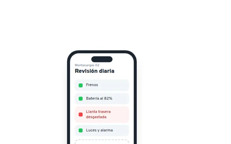 Micro app de revisión de mantenimiento con checklist