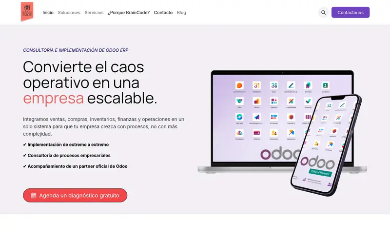 Sitio de Odoo de BrainCode México Tech